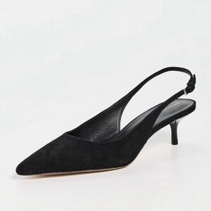 Reformation Wrenley Black Suede Slingback Heels - 8.5